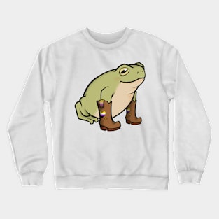 Nonbinary Pride Cowboy Boots Frog Crewneck Sweatshirt